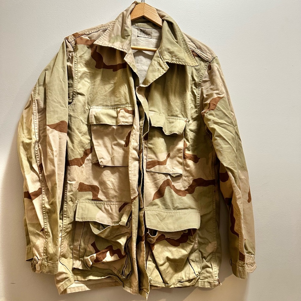 1991 Desert Storm Early DOD Issue Army DCU Camouflage NYCO Shirt Combat Coat SzM